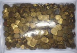 1937 - 1967 Brass Threepences Lot (5kg, 735+ Coins) - British Coins