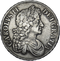 1676 Crown - Charles II British Silver Coin - Nice