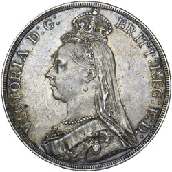 1890 Crown - Victoria British Silver Coin - Nice