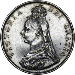 1887 Double Florin (Arabic 1) - Victoria British Silver Coin - Nice