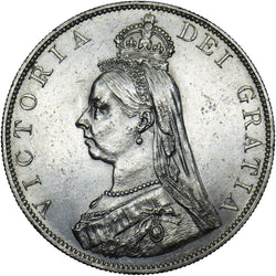 1887 Double Florin (Roman 1) - Victoria British Silver Coin - Very Nice