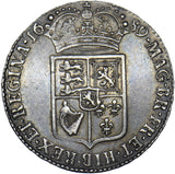 1689 Halfcrown (Inverted N) - William & Mary British Silver Coin - Very Nice