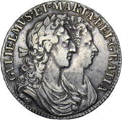 1689 Halfcrown - William & Mary British Silver Coin - Nice