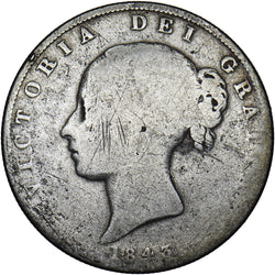 1843 Halfcrown - Victoria British Silver Coin