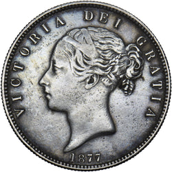 1877 Halfcrown - Victoria British Silver Coin - Nice