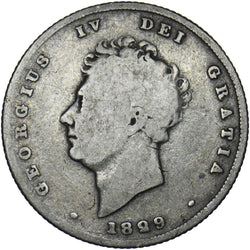 1829 Shilling - George IV British Silver Coin