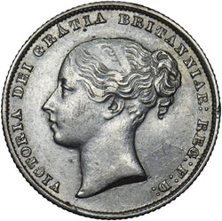 1866 Shilling - Victoria British Silver Coin - Very Nice