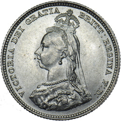 1887 Shilling - Victoria British Silver Coin - Superb