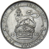 1902 Shilling - Edward VII British Silver Coin - Superb