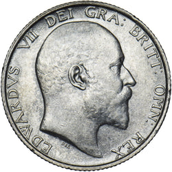 1907 Shilling - Edward VII British Silver Coin - Very Nice