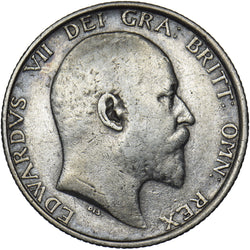1908 Shilling - Edward VII British Silver Coin - Nice