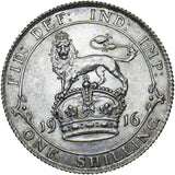 1916 Shilling - George V British Silver Coin - Superb