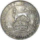 1918 Shilling - George V British Silver Coin - Very Nice