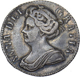 1707 Sixpence (Plumes) - Anne British Silver Coin - Very Nice