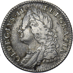 1758 Sixpence - George II British Silver Coin - Nice