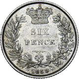 1858 Sixpence - Victoria British Silver Coin - Nice