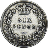 1886 Sixpence - Victoria British Silver Coin - Nice