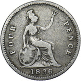 1836 Groat (Fourpence) - William IV British Silver Coin