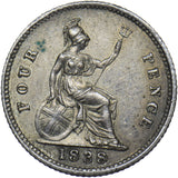 1838 Groat (8 Over Sideways 8) - Victoria British Silver Coin - Very Nice
