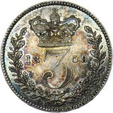 1859 Threepence - Victoria British Silver Coin - Superb