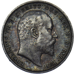 1902 Threepence - Edward VII British Silver Coin - Nice