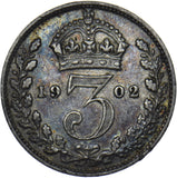 1902 Threepence - Edward VII British Silver Coin - Nice