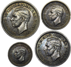 1952 Maundy Set - George VI British Silver Coins - Very Nice