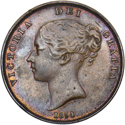 1854 Penny - Victoria British Copper Coin - Nice