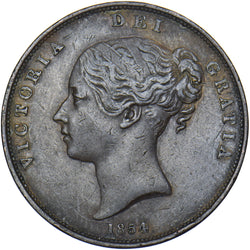 1854 Penny - Victoria British Copper Coin - Nice