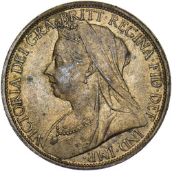 1895 Penny - Victoria British Bronze Coin - Very Nice