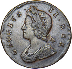 1730 Halfpenny (GEOGIVS Error) - George II British Copper Coin - Nice