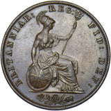 1838 Halfpenny - Victoria British Copper Coin - Very Nice