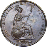 1844 Halfpenny - Victoria British Copper Coin - Superb