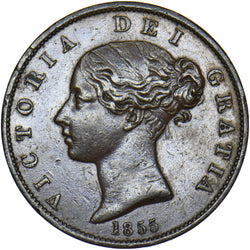 1855 Halfpenny - Victoria British Copper Coin - Nice