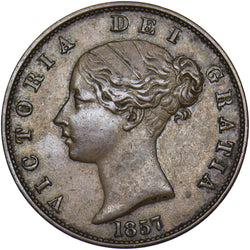 1857 Halfpenny - Victoria British Copper Coin - Nice