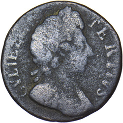 1698 Farthing (Date in Legend) - William III British Copper Coin
