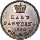 1844 Half Farthing - Victoria British Copper Coin - Superb