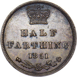 1851 Half Farthing - Victoria British Copper Coin - Very Nice