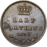 1853 Half Farthing - Victoria British Copper Coin - Nice