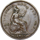 1844 Third Farthing - Victoria British Copper Coin - Nice