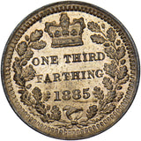 1885 Third Farthing - Victoria British Bronze Coin - Superb