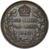 1902 Third Farthing - Edward VII British Bronze Coin - Nice