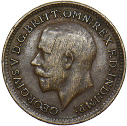 1913 Third Farthing - George V British Bronze Coin - Nice