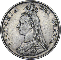 1890 Double Florin - Victoria British Silver Coin - Nice