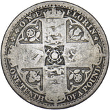 1849 Godless Florin (WW Obscured) - Victoria British Silver Coin