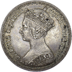 1887 Gothic Florin - Victoria British Silver Coin - Very Nice