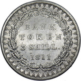 1811 3 Shillings Bank Token - George III British Silver Coin - Nice