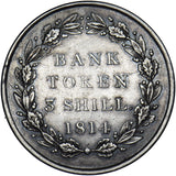 1814 3 Shillings Bank Token - George III British Silver Coin - Nice
