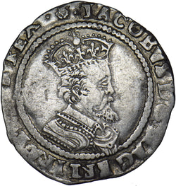 1620 Sixpence (6th bust, Rose) - James I British Silver Hammered Coin - Nice