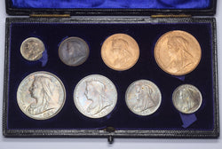 1901 Boxed Specimen Set - Victoria British Silver & Bronze Coins - Superb